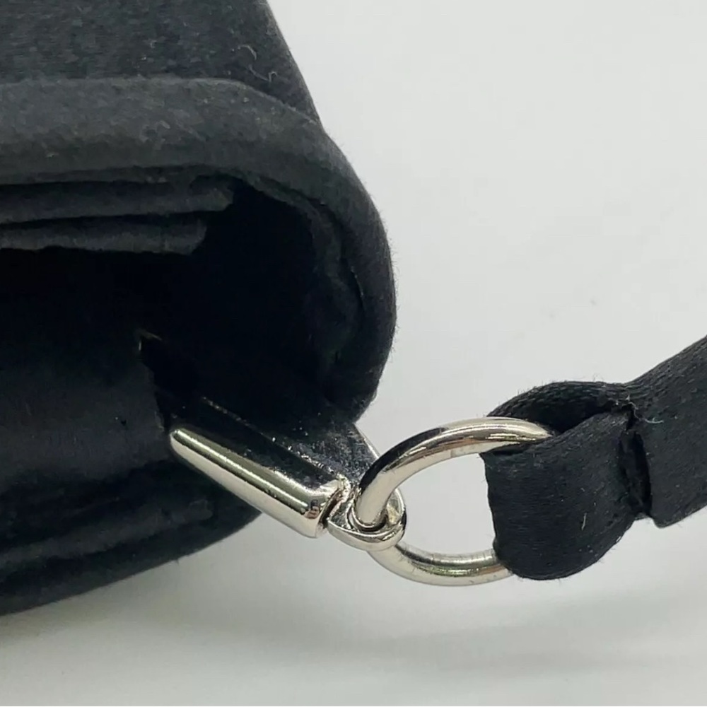 Authentic Gucci Vintage Satin Black Ribbon Rhinestone Shoulder Bag - Picture 12 of 17